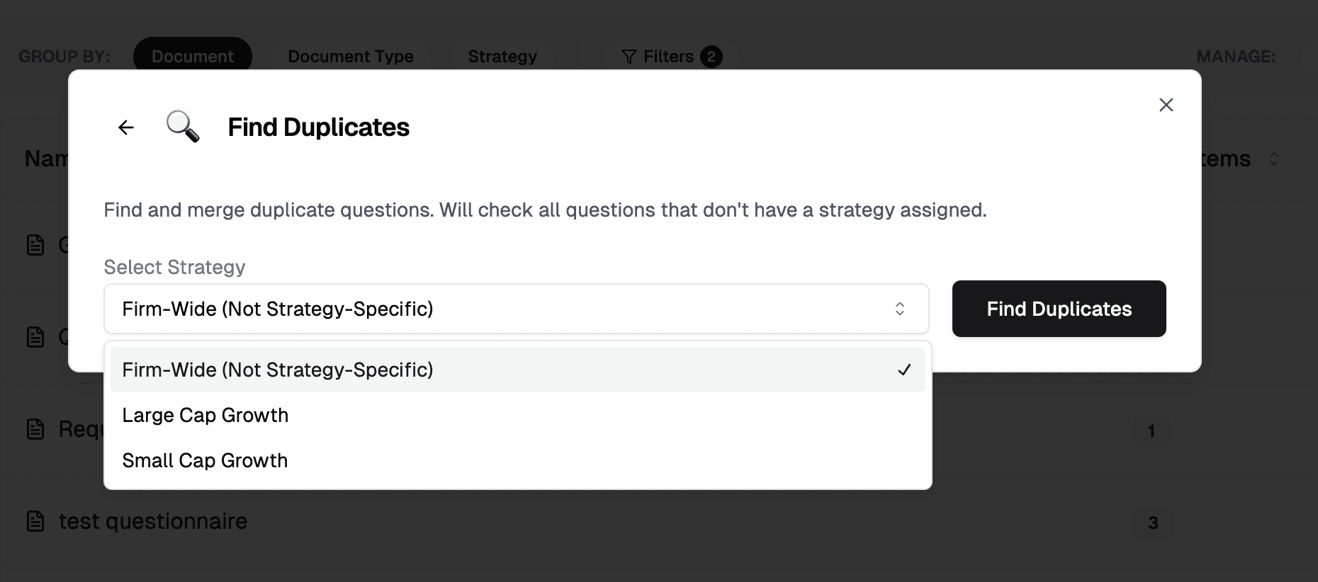 Strategy selection